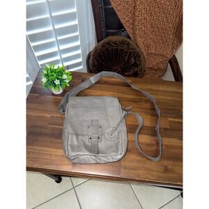 Harbour 2nd Grey Leather Crossbody Messenger Bag Anchor Logo Charm